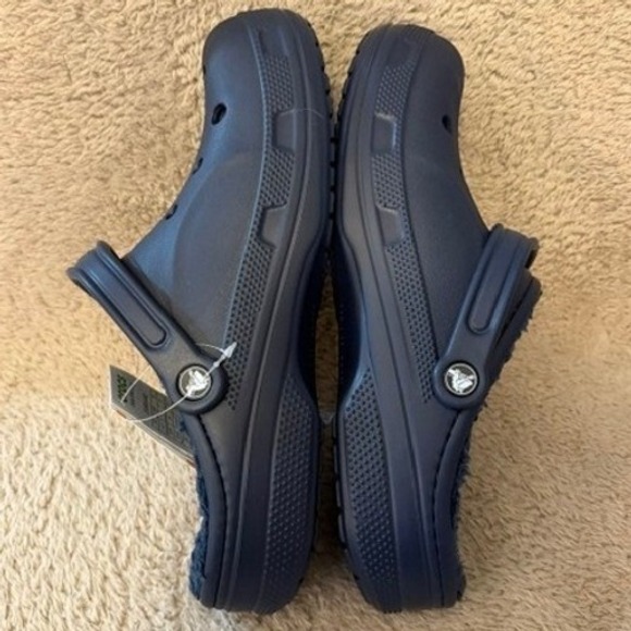 Crocs Baya Lined Clog Blue Mens Size 11 Fuzzy Fleece Slip On 205969-463 NEW main image 6
